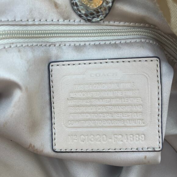 COACH, Python-Embossed Leather, Ashley Spectator Signature Shoulder Bag - Picture 11 of 13